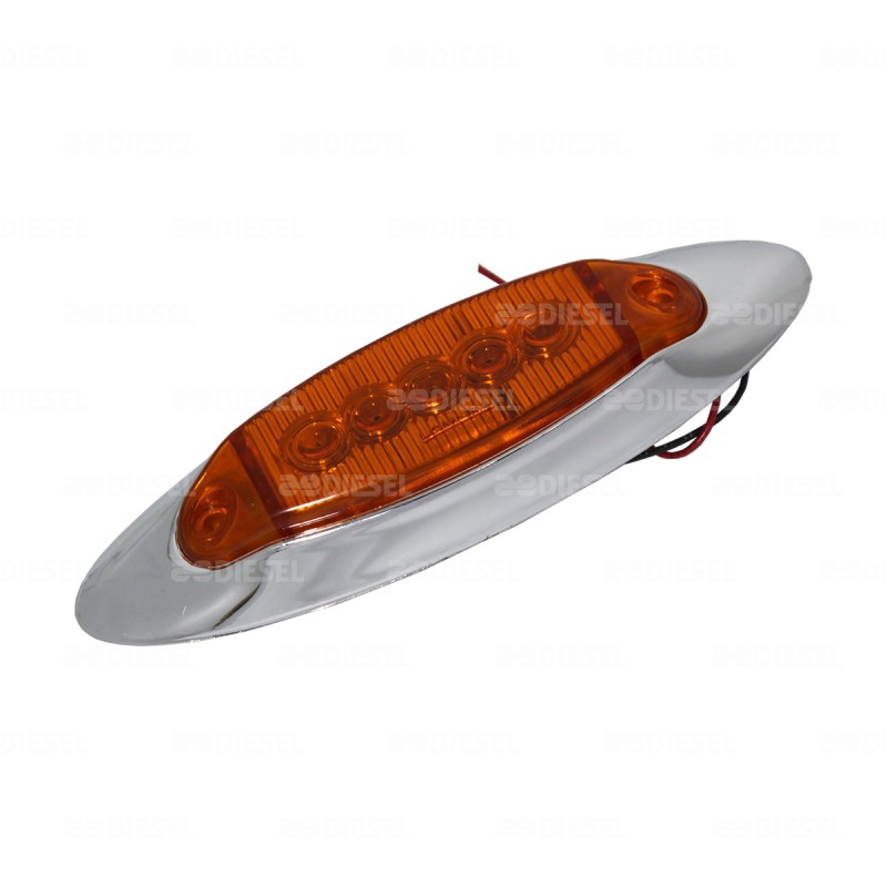PLAFÓN 12V 5LED ÁMBAR SALMÓN C/B CR