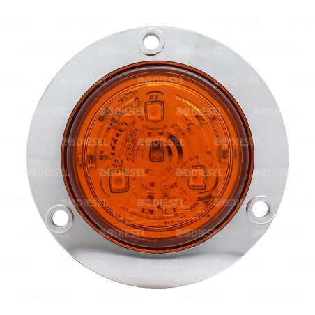 PLAFON 12V 3 LED AMBAR 2" CIR CROMAD