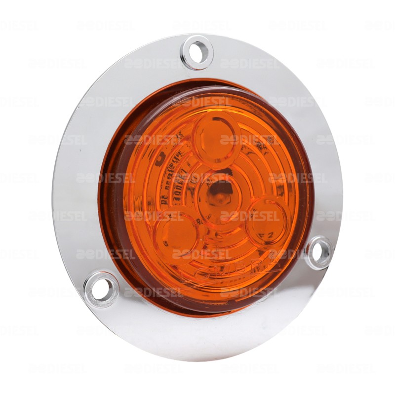 PLAFON 12V 3 LED AMBAR 2" CIR CROMAD