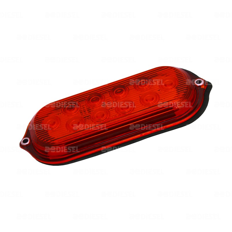 PLAFÓN 12V 10 LED ROJO 6" OVALADO
