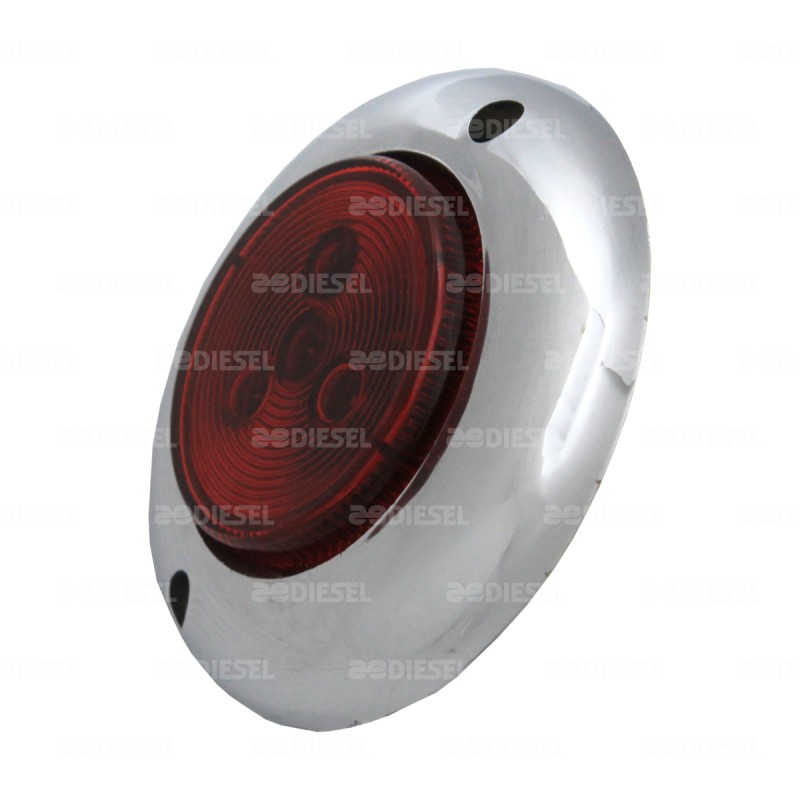 PLAFÓN 12V 2 1/2" 3 LEDS ROJO CIRCULAR CROMADO