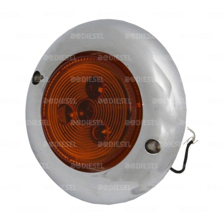 PLAFÓN 12V 2 1/2" 3 LEDS ÁMBAR CIRCULAR CROMADO