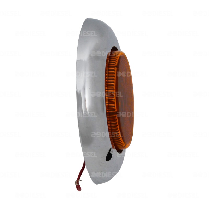 PLAFÓN 12V 2 1/2" 3 LEDS ÁMBAR CIRCULAR CROMADO