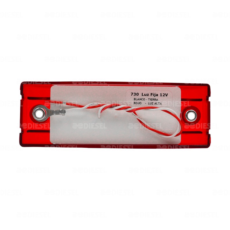 PLAFÓN 12V 5 LED ROJO LATERAL C/REFLEJA