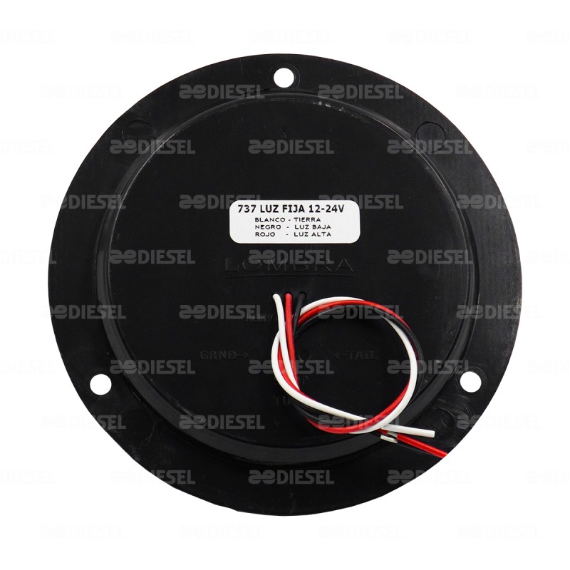 PLAFÓN 12/24V 10 LED ÁMBAR NEG FIJO