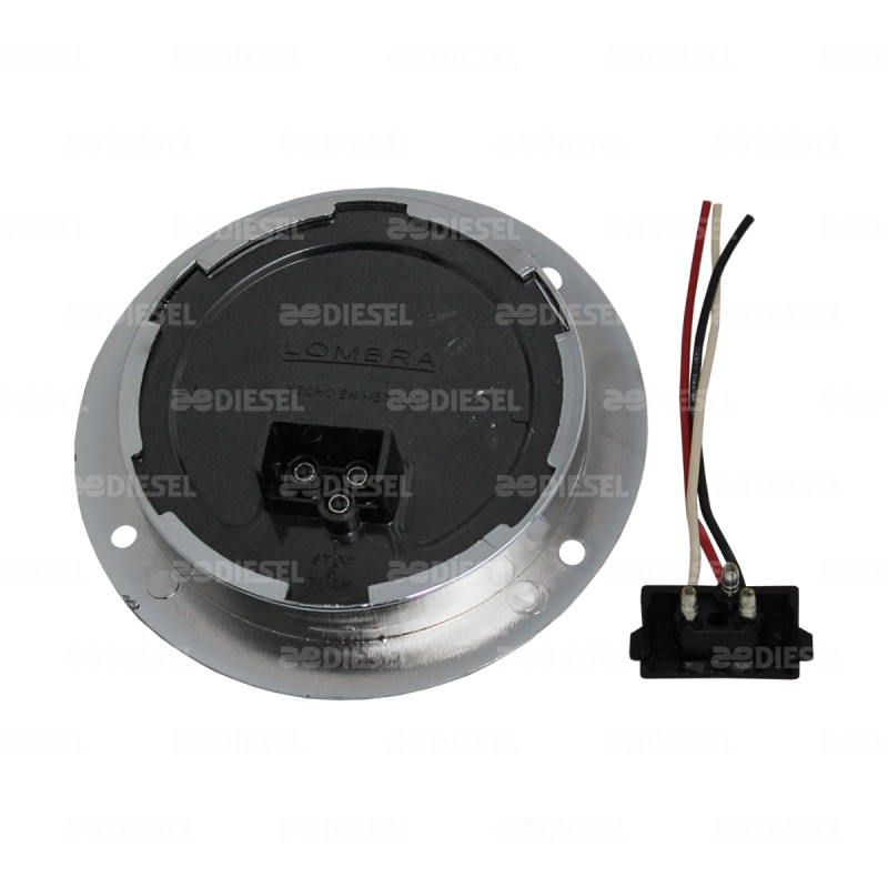 PLAFÓN 12V 10 LED ÁMBAR/CRISTAL 4" FIJO