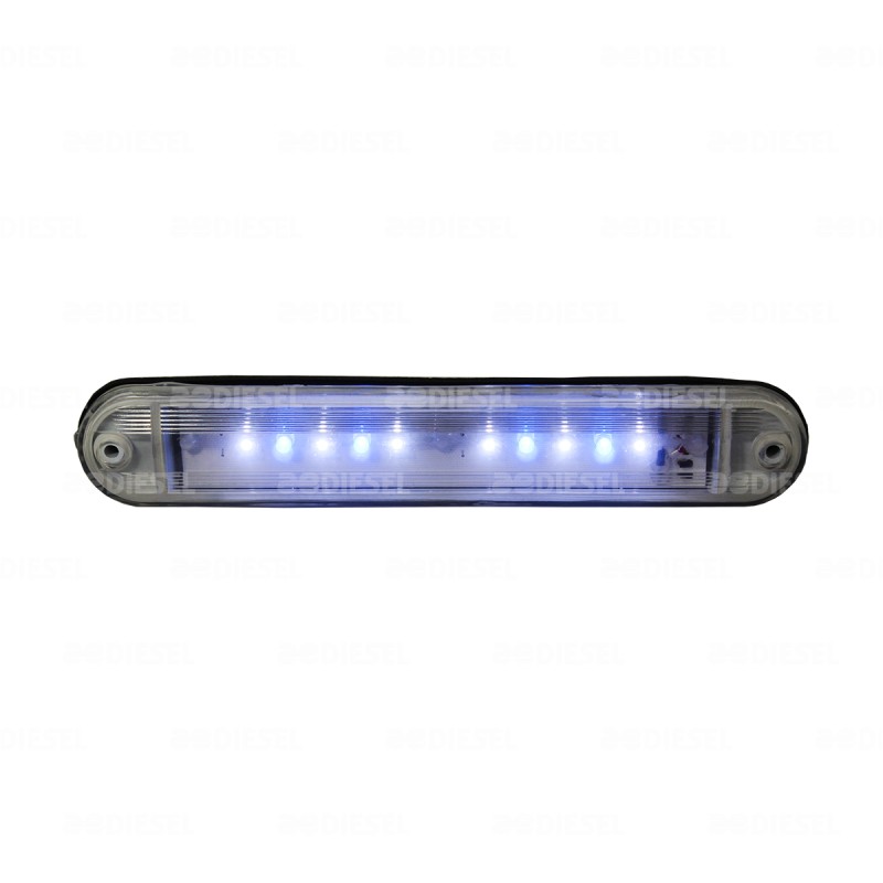 PLAFON 24V WC  LED AZUL MICA CRISTAL