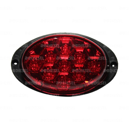 PLAFÓN 12V 9LED ROJA OVALADO AYCO 2P 1972