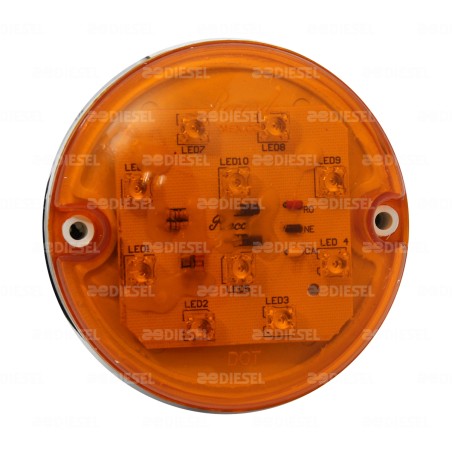 PLAFÓN 24V 10 LEDS ÁMBAR 6030 2P M/LISA