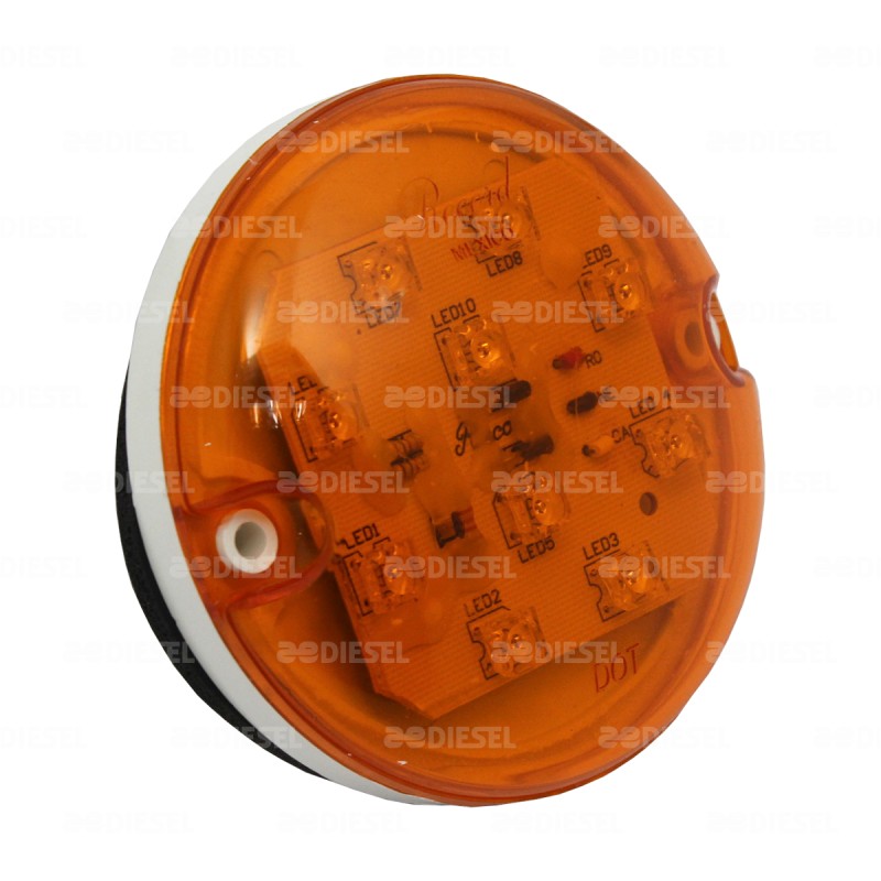 PLAFÓN 24V 10 LEDS ÁMBAR 6030 2P M/LISA