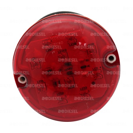 PLAFÓN 24V 10 LEDS ROJO 6030 MICA LISA