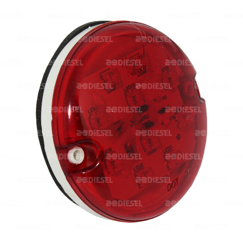 PLAFÓN 24V 10 LEDS ROJO 6030 MICA LISA
