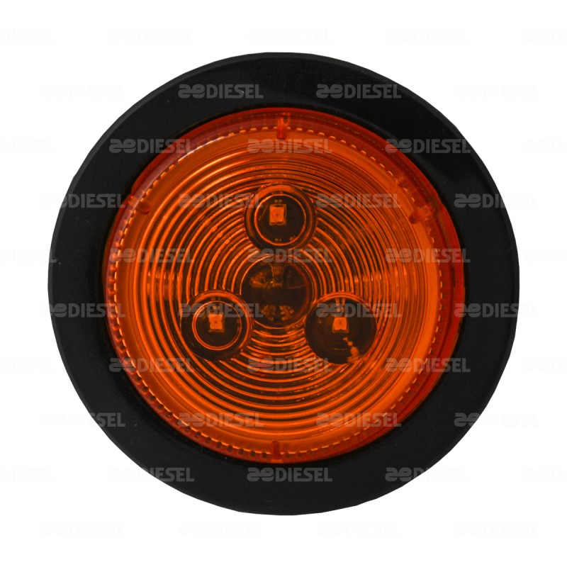 PLAFÓN 12V 2 1/2" 3 LED ÁMBAR CIRCULAR GOMA