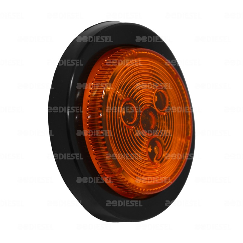 PLAFÓN 12V 2 1/2" 3 LED ÁMBAR CIRCULAR GOMA