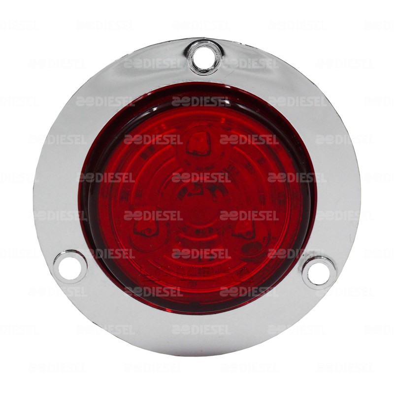 PLAFÓN 12V 3 LED ROJO 2 CIR CROMADO
