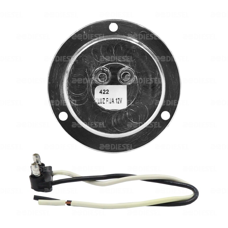 PLAFÓN 12V 3 LED ROJO 2 CIR CROMADO