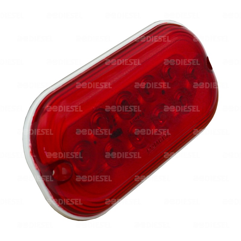 PLAFÓN 12V 10 LEDS ROJO 6" OVALADO SOBREP