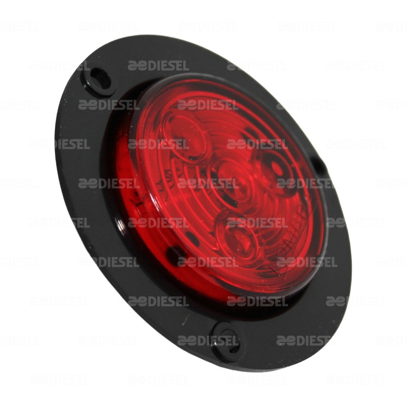 PLAFÓN 12V 3 LED ROJO 2" CIRC C/BASE ABS