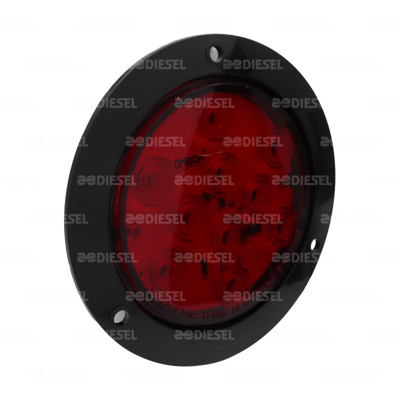 PLAFÓN 12V/24V 10 LEDS ROJO 4" BRIDA 2/FUN
