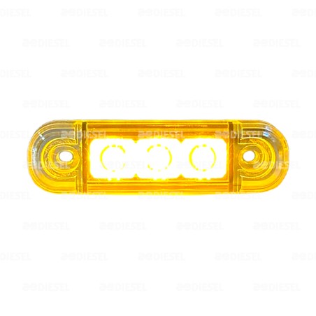 PLAFON 12/24V LED AMBAR MICA BLANCO DINA