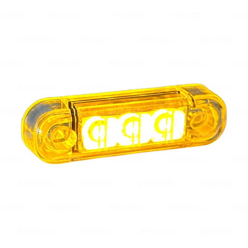PLAFON 12/24V LED AMBAR MICA BLANCO DINA