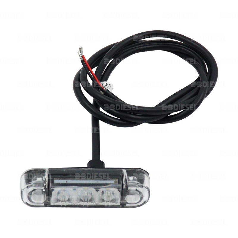 PLAFON 12/24V LED AMBAR MICA BLANCO DINA