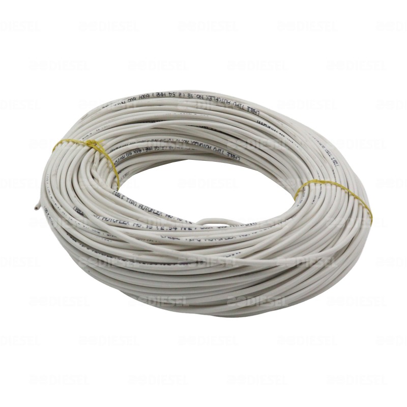 CABLE #18 PLASTICO ROLLO 50MTS BLANCO