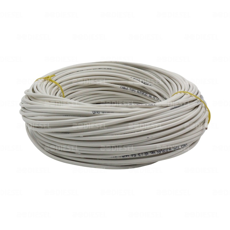 CABLE #18 PLASTICO ROLLO 50MTS BLANCO