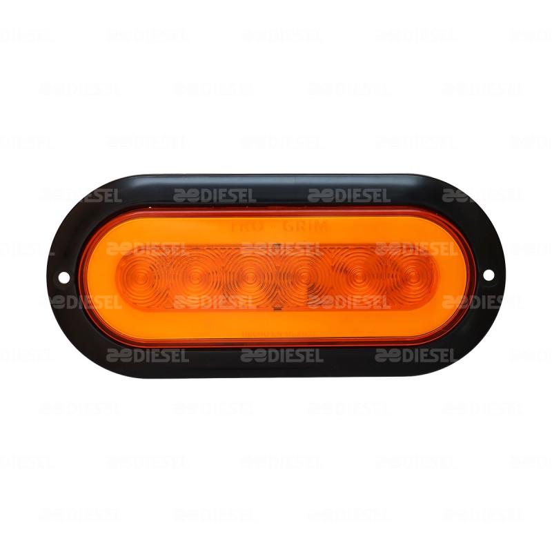 PLAFÓN 12/24V 6 LED OVALADO ÁMBAR NEÓN NEGRO ESTROBO