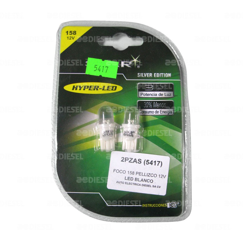FOCO PELLIZCO 158 12V 1 LED BLANCO 1 PZA