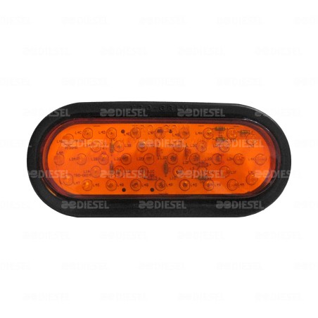 PLAFÓN 12V LED ÁMBAR OVALADO CROMADO ESTROBO