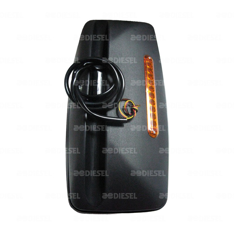 ESPEJO RETROVISOR CON LUZ LED NEGRO