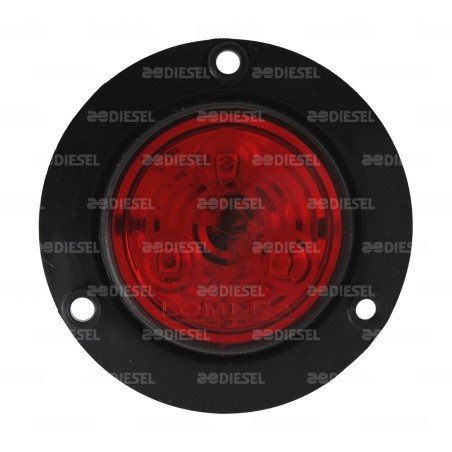 PLAFÓN 12V 3 LED ROJO 2" CIRC C/BASE ABS