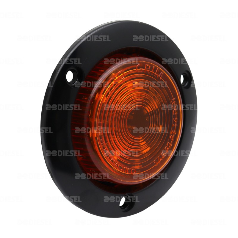 PLAFÓN 12/24V 6 LED 2 1/2"  ÁMBAR NEGRO FIJA