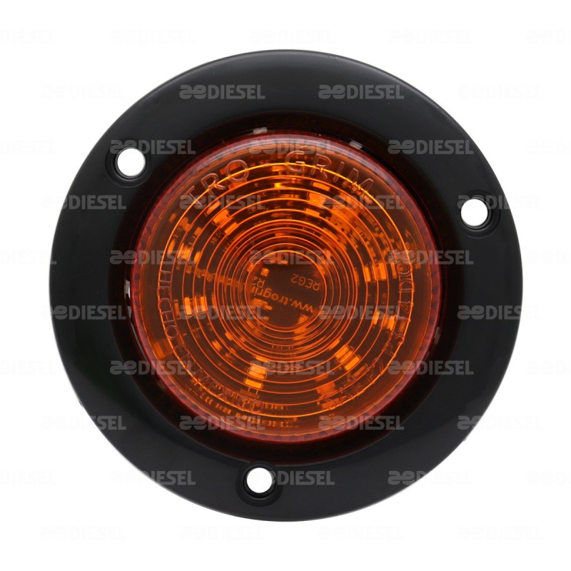 PLAFÓN 12/24V 6 LED 2 1/2"  ÁMBAR NEGRO FIJA