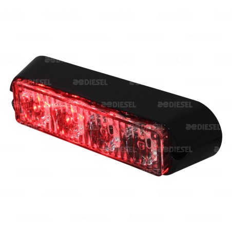 PLAFÓN 10V/30V LED STROBO ROJO MICA BLANCO