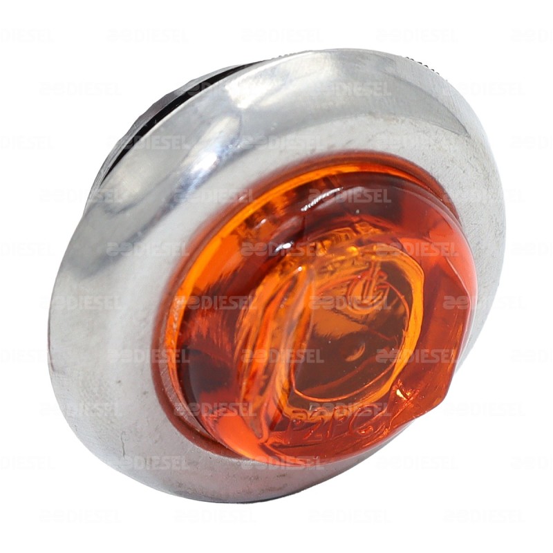 PILOTO 12/24V 3/4" 1 LED AMBAR CROMADO
