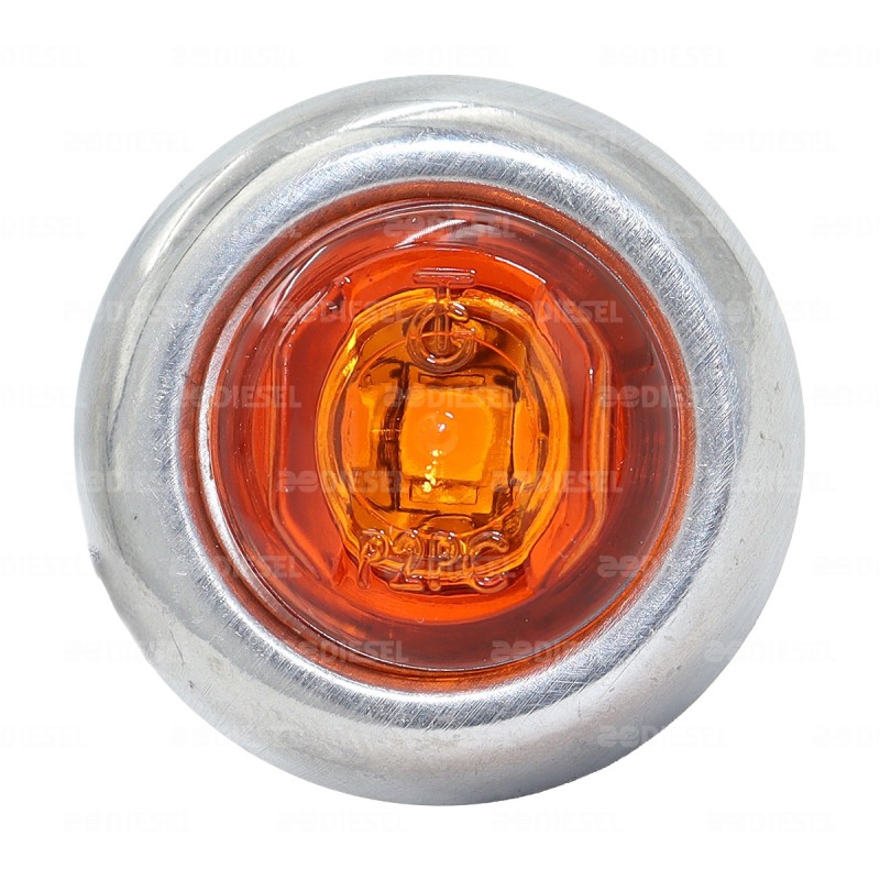 PILOTO 12/24V 3/4" 1 LED AMBAR CROMADO