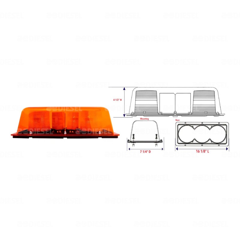 TORRETA 12/24V LED DOBLE RECTA