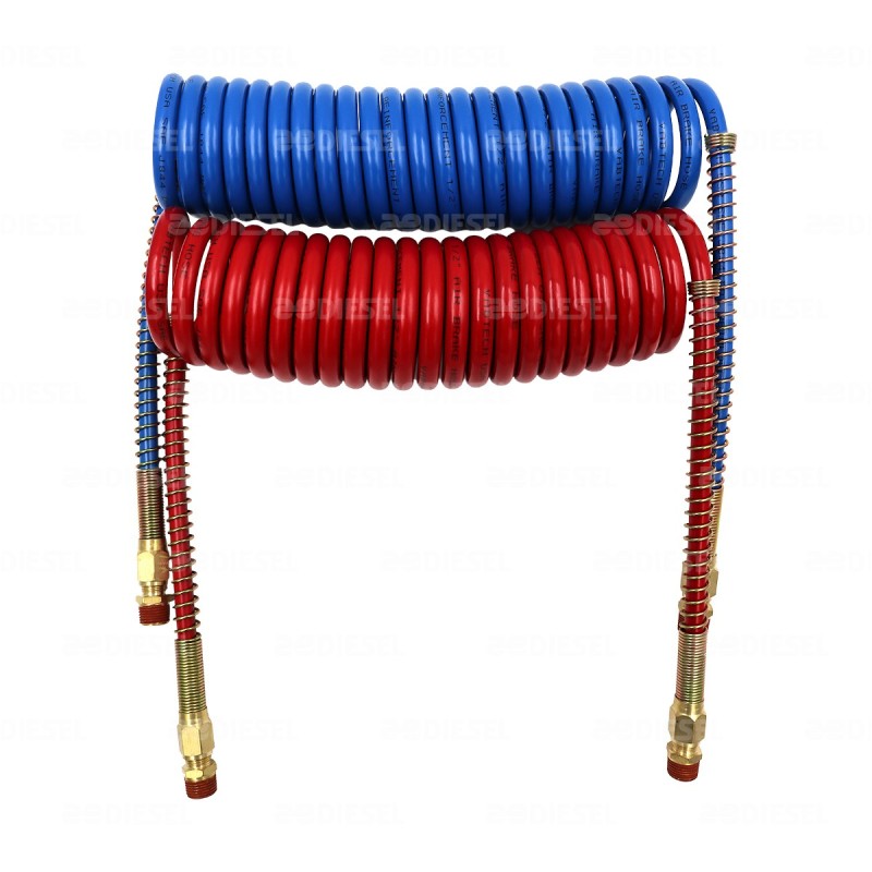 MANGUERA ESPIRAL ROJO/AZUL DOT 15" CAPAS REFORZADAS PARA MANITA DE ACOPLE