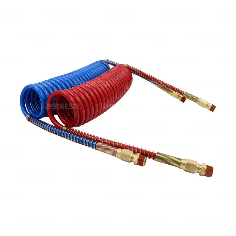 MANGUERA ESPIRAL ROJO/AZUL DOT 15" CAPAS REFORZADAS PARA MANITA DE ACOPLE
