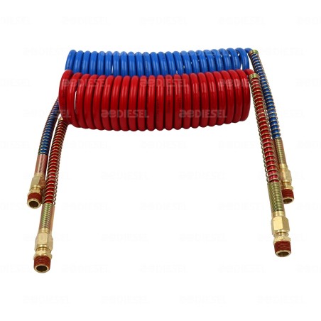 MANGUERA ESPIRAL ROJO/AZUL DOT 15" CAPAS REFORZADAS PARA MANITA DE ACOPLE