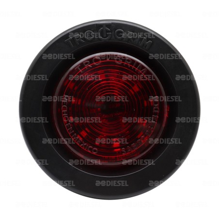 PLAFÓN 12/24V 6 LED 2 1/2"  ROJO GOMA FIJA