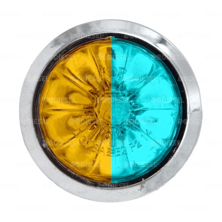 PLAFÓN PILOTO 12/24V 1 LED 3/4" CROMADO ÁMBAR/CIAN