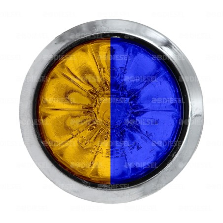 PLAFÓN PILOTO 12/24V 1 LED 3/4" CROMADO ÁMBAR/AZUL