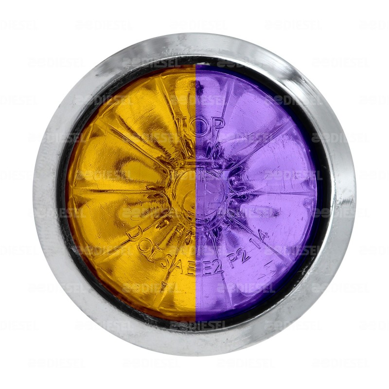 PLAFÓN PILOTO 12/24V 1 LED 3/4" CROMADO ÁMBAR/MORADO