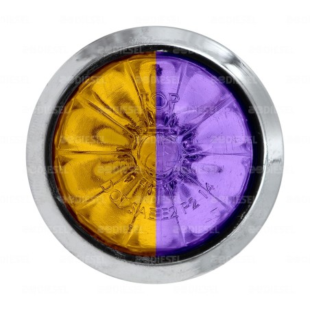 PLAFÓN PILOTO 12/24V 1 LED 3/4" CROMADO ÁMBAR/MORADO