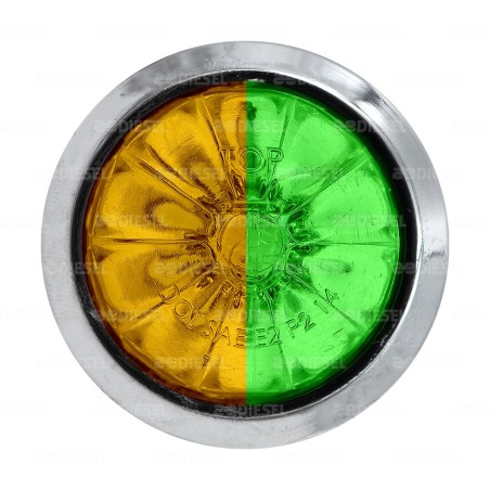 PLAFÓN PILOTO 12/24V 1 LED 3/4" CROMADO ÁMBAR/VERDE