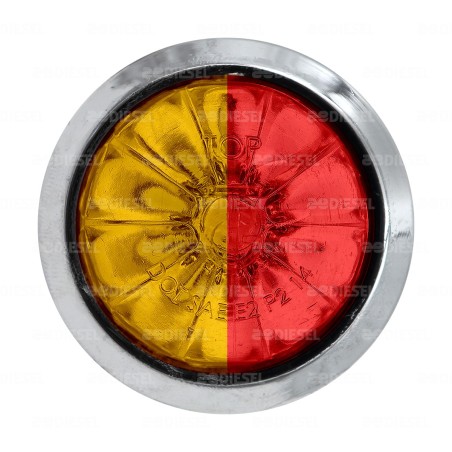 PLAFÓN PILOTO 12/24V 1 LED 3/4" CROMADO ÁMBAR/ROJO
