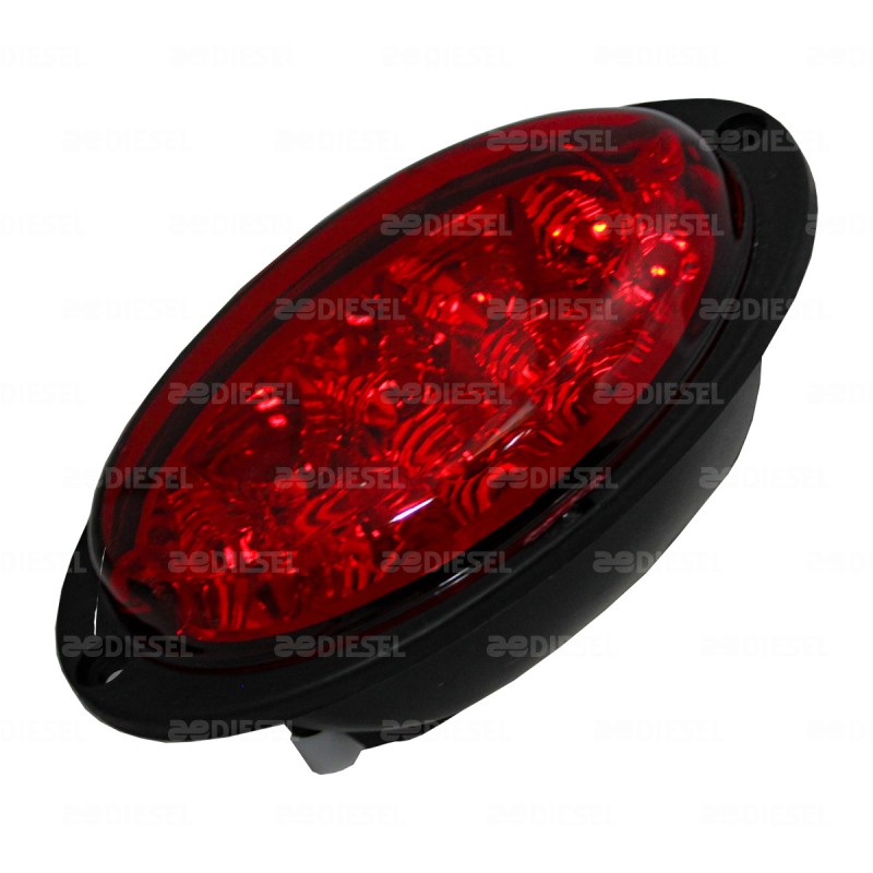 PLAFON 12V LED ROJO AYCO OVAL 2P